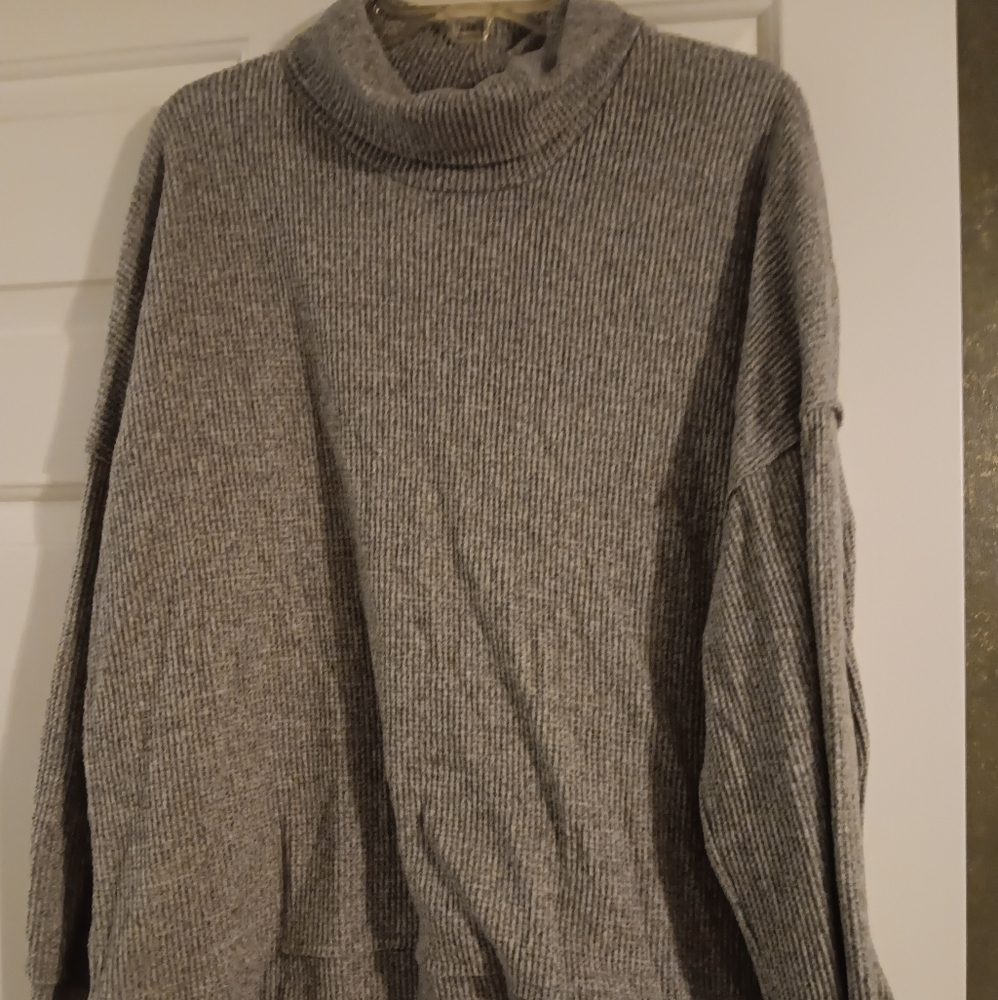 Cherish Textured Gray Knit Sweater